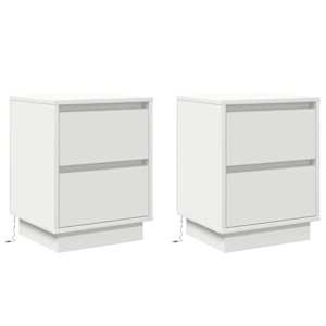 Noční skříňka 2 pcs Bílá 39 x 34,5 x 50 cm Kompozitní dřevo - obrázek 2