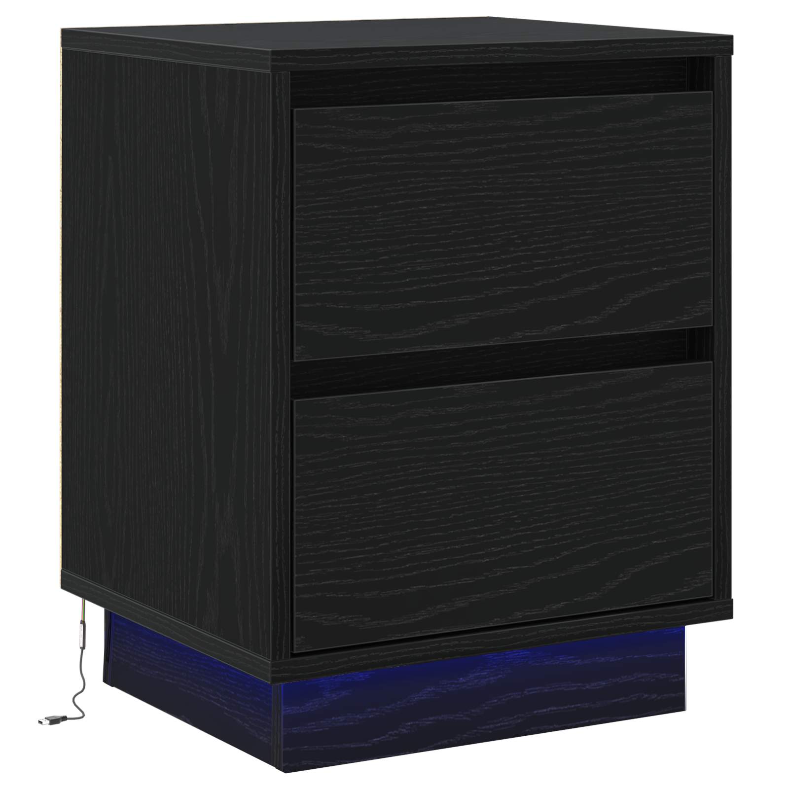 vidaXL Dulap de noapte Stejar Negru 39 x 34,5 x 50 cm Lemn compozit