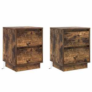 Noční skříňka se zásuvkou 2 pcs Kouřový dub 39 x 34,5 x 50 cm - obrázek 2