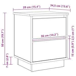 Noční skříňka 2 pcs Šedá 39 x 34,5 x 50 cm Kompozitní dřevo - obrázek 15
