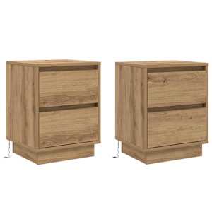 Noční skříňka 2 pcs Artisanový dub 39 x 34,5 x 50 cm - obrázek 2