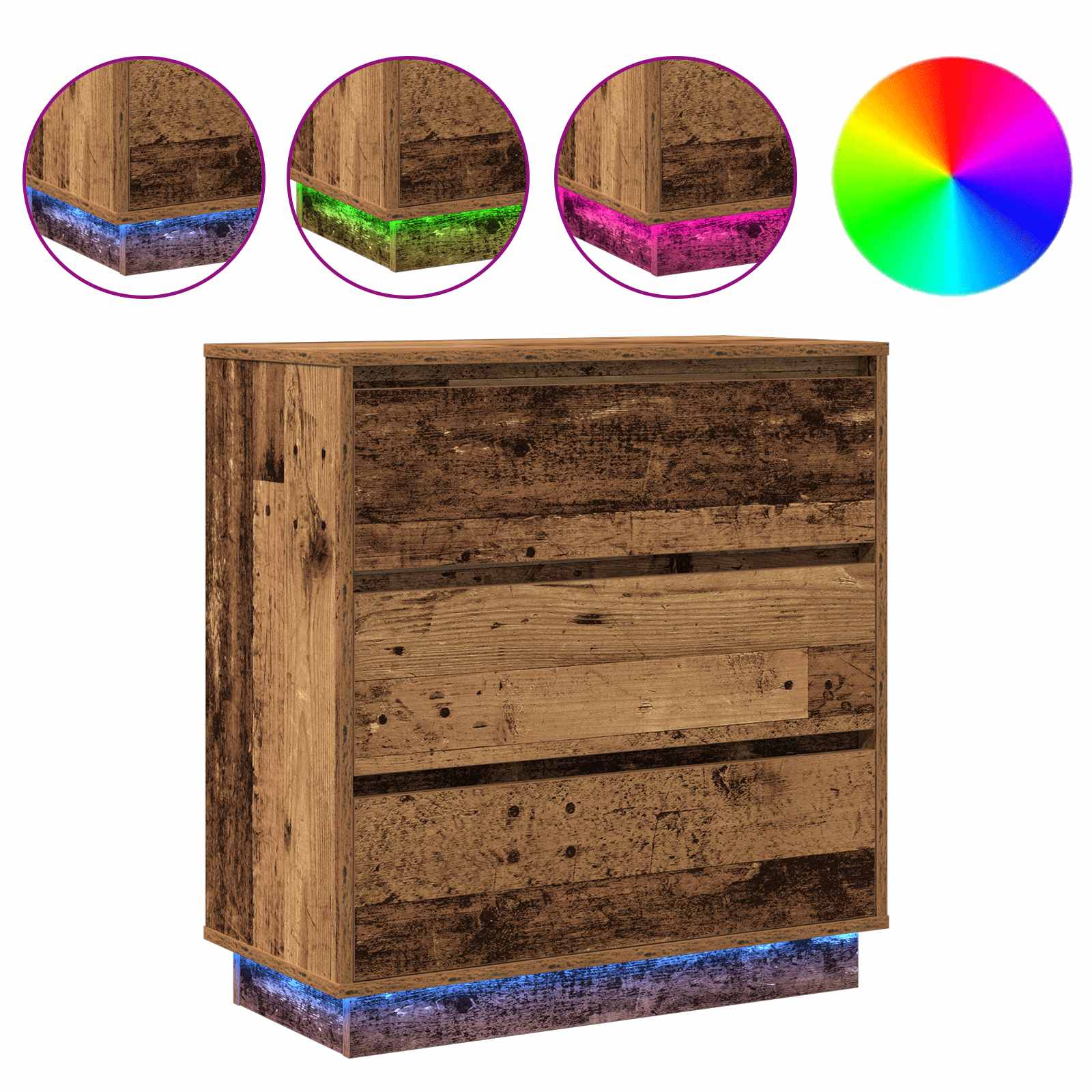 Yöpöytäkaappi mukana Vanha puu 71 x 34.5 x 75 cm Tekninen puu