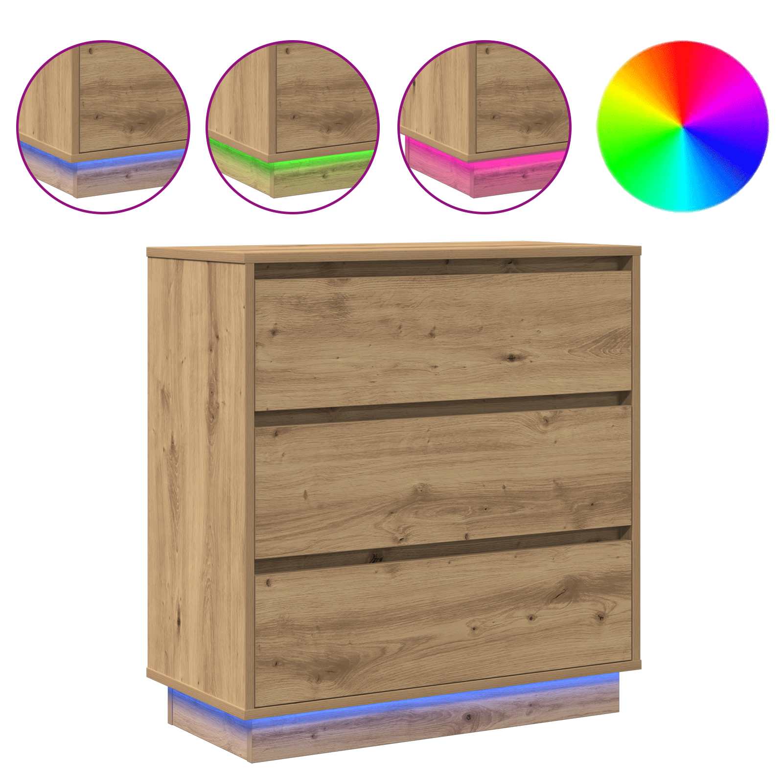 Yöpöytäkaappi artesaani tammi 71 x 34.5 x 75 cm Tekninen puu