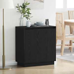 Servírovací stolek Černý dub 71 x 34.5 x 75 cm Kompozitní dřevo - obrázek 1