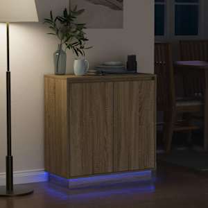 LED komoda Sonoma dub 71 x 34,5 x 75 cm kompozitní dřevo - obrázek 6