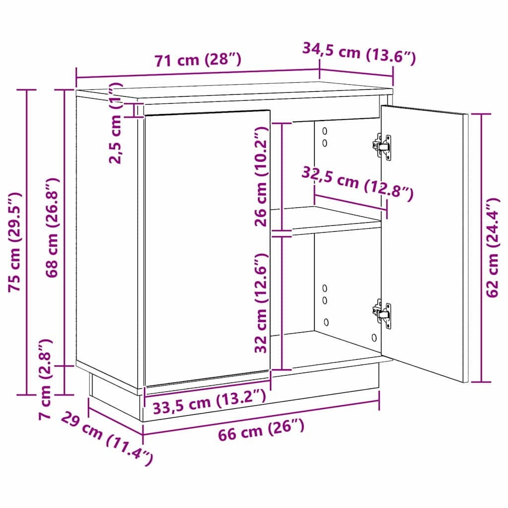 LED komoda Staré dřevo 71 x 34,5 x 75 cm kompozitní dřevo - obrázek 16