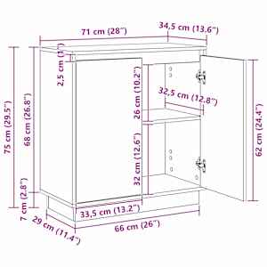 LED komoda Staré dřevo 71 x 34,5 x 75 cm kompozitní dřevo - obrázek 16