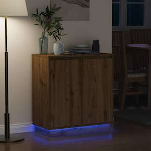 LED komoda Artisanový dub 71 x 34,5 x 75 cm kompozitní dřevo - obrázek 6