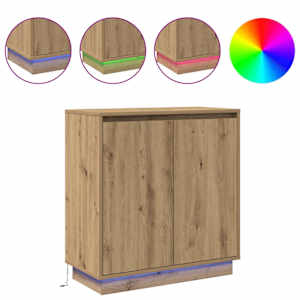 LED komoda Artisanový dub 71 x 34,5 x 75 cm kompozitní dřevo - obrázek 4