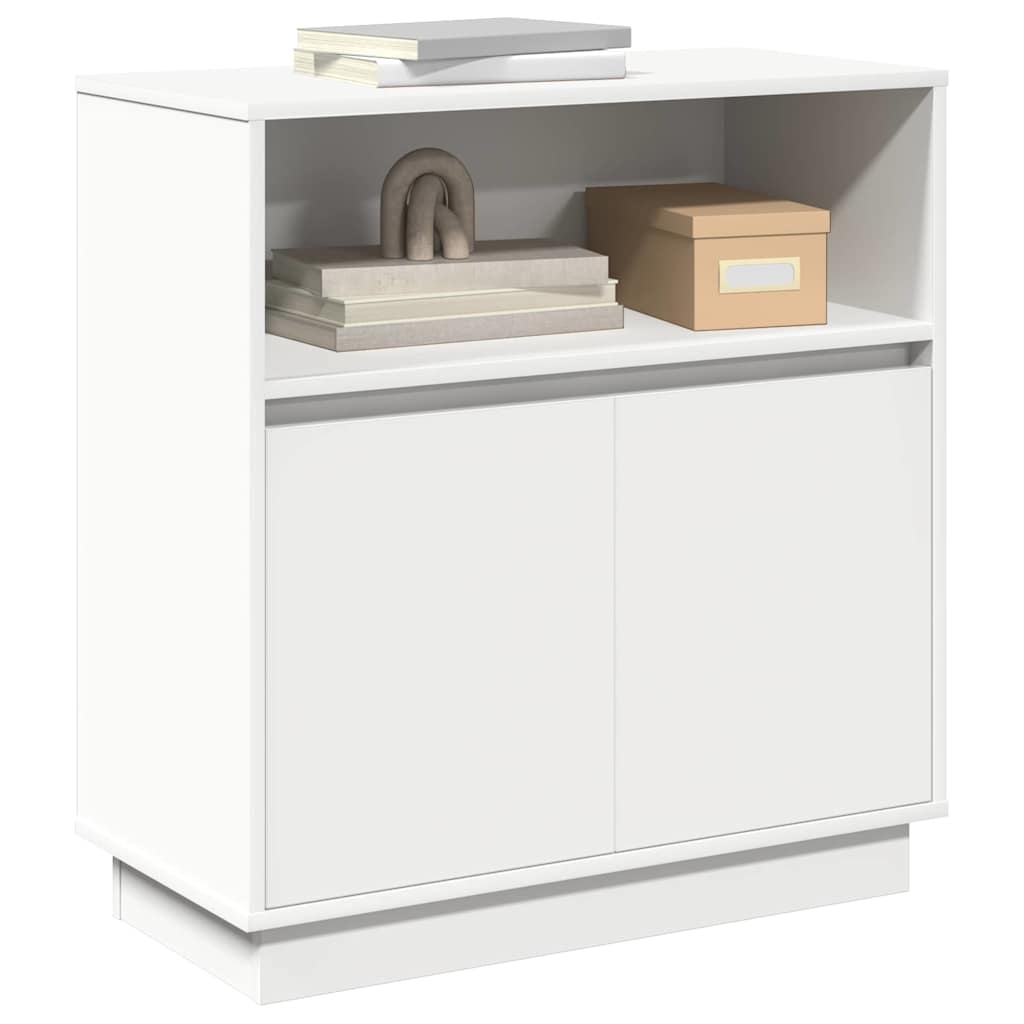 vidaXL Dressoir met LED Wit 71 x 34,5 x 75 cm Bewerkt hout