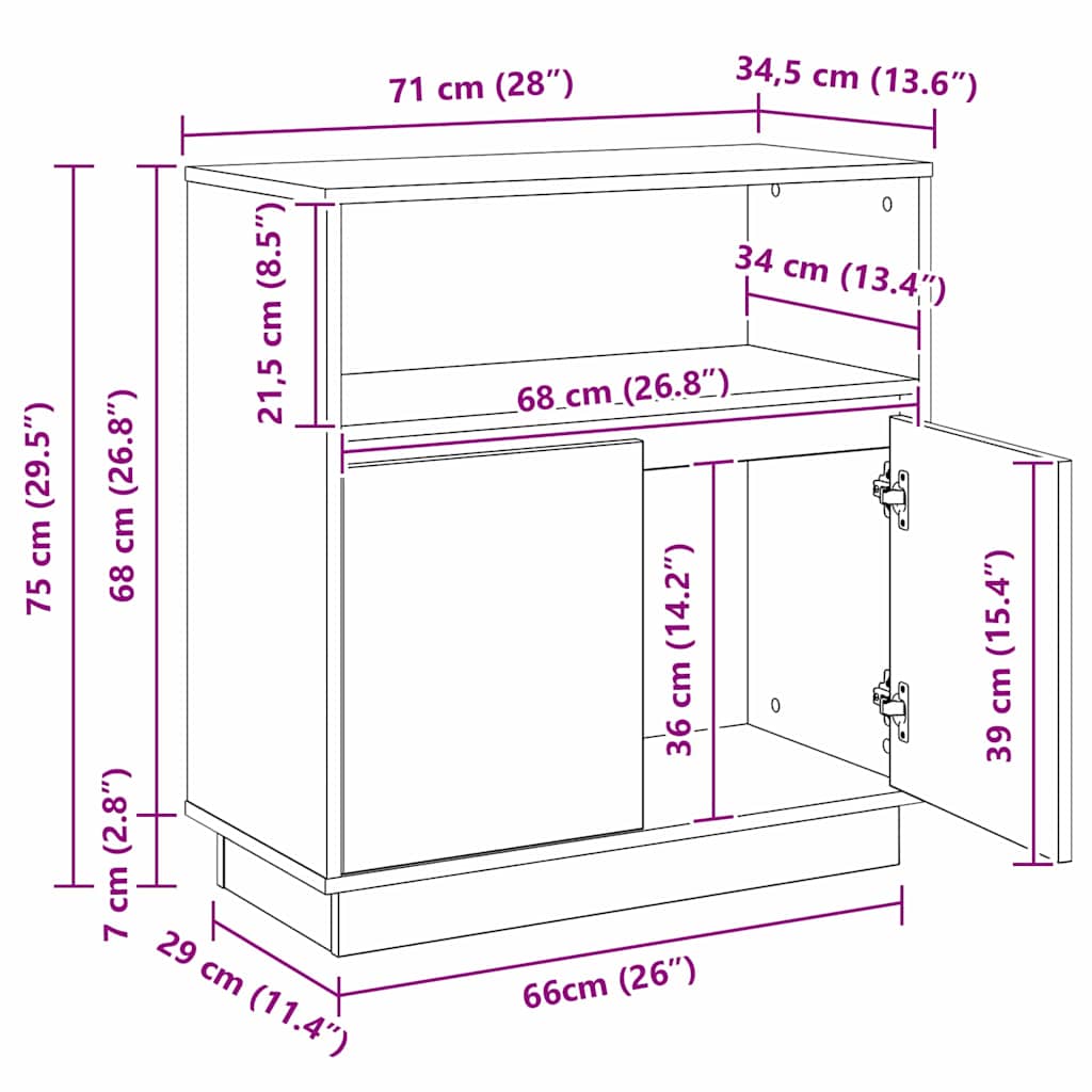 LED komoda Bílá 71 x 34,5 x 75 cm kompozitní dřevo - obrázek 18