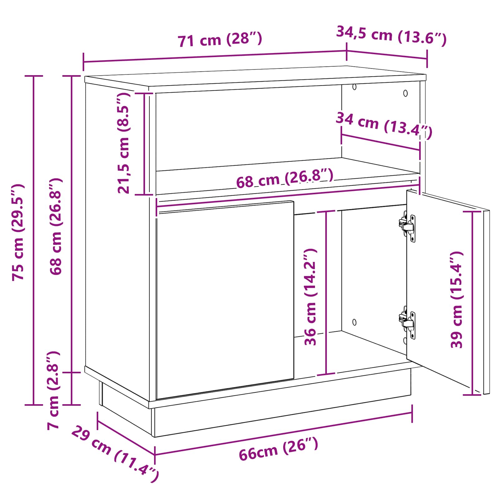 LED komoda Bílá 71 x 34,5 x 75 cm kompozitní dřevo - obrázek 17
