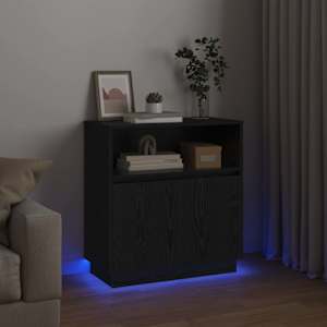 LED komoda Černý dub 71 x 34,5 x 75 cm kompozitní dřevo - obrázek 6