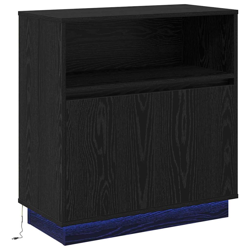  vidaXL LED-es Bútor Musta tammi 71 x 34.5 x 75 cm Faanyag akciós termékkép 1