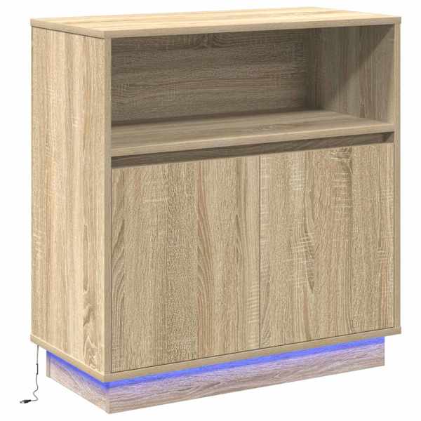 vidaXL LED Kummuti Sonoma tamm 71 x 34,5 x 75 cm Tehispuit