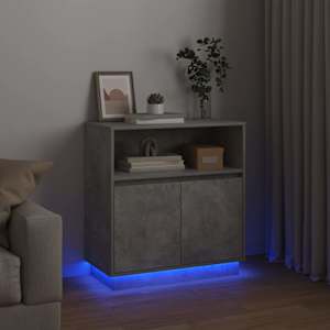 LED komoda Betonová šedá 71 x 34,5 x 75 cm kompozitní dřevo - obrázek 6