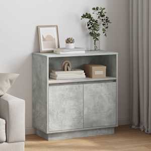 LED bočni predalnik z LED lučmi Betonsko siva 71 x 34,5 x 75 cm