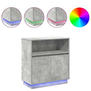 LED komoda Betonová šedá 71 x 34,5 x 75 cm kompozitní dřevo - obrázek 4