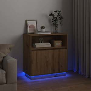 LED komoda Artisanový dub 71 x 34,5 x 75 cm kompozitní dřevo - obrázek 6
