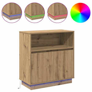 LED komoda Artisanový dub 71 x 34,5 x 75 cm kompozitní dřevo - obrázek 4