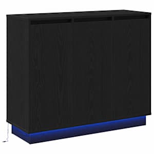 vidaXL LED Kummuti Must tamm 90 x 32 x 75 cm Tehispuit