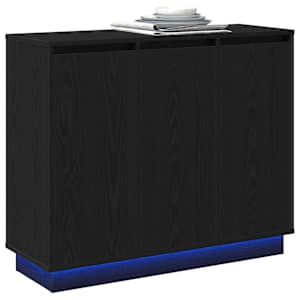 LED komoda Černý dub 90 x 32 x 75 cm kompozitní dřevo - obrázek 3