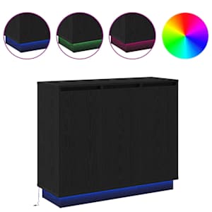 LED komoda Černý dub 90 x 32 x 75 cm kompozitní dřevo - obrázek 4