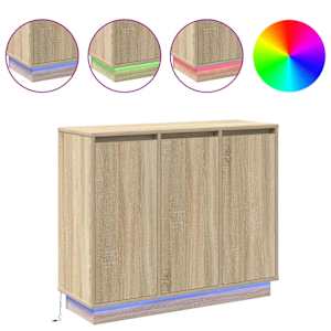 LED komoda Sonoma dub 90 x 32 x 75 cm kompozitní dřevo - obrázek 4