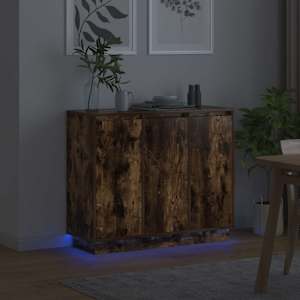LED komoda Kouřový dub 90 x 32 x 75 cm kompozitní dřevo - obrázek 6