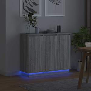 LED komoda Šedá Sonoma 90 x 32 x 75 cm kompozitní dřevo - obrázek 6