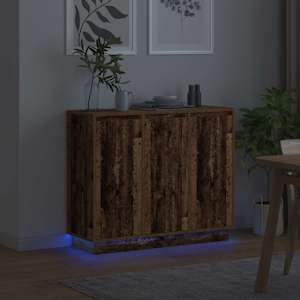 LED komoda Staré dřevo 90 x 32 x 75 cm kompozitní dřevo - obrázek 6