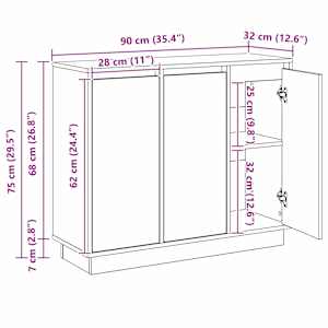 LED komoda Staré dřevo 90 x 32 x 75 cm kompozitní dřevo - obrázek 17