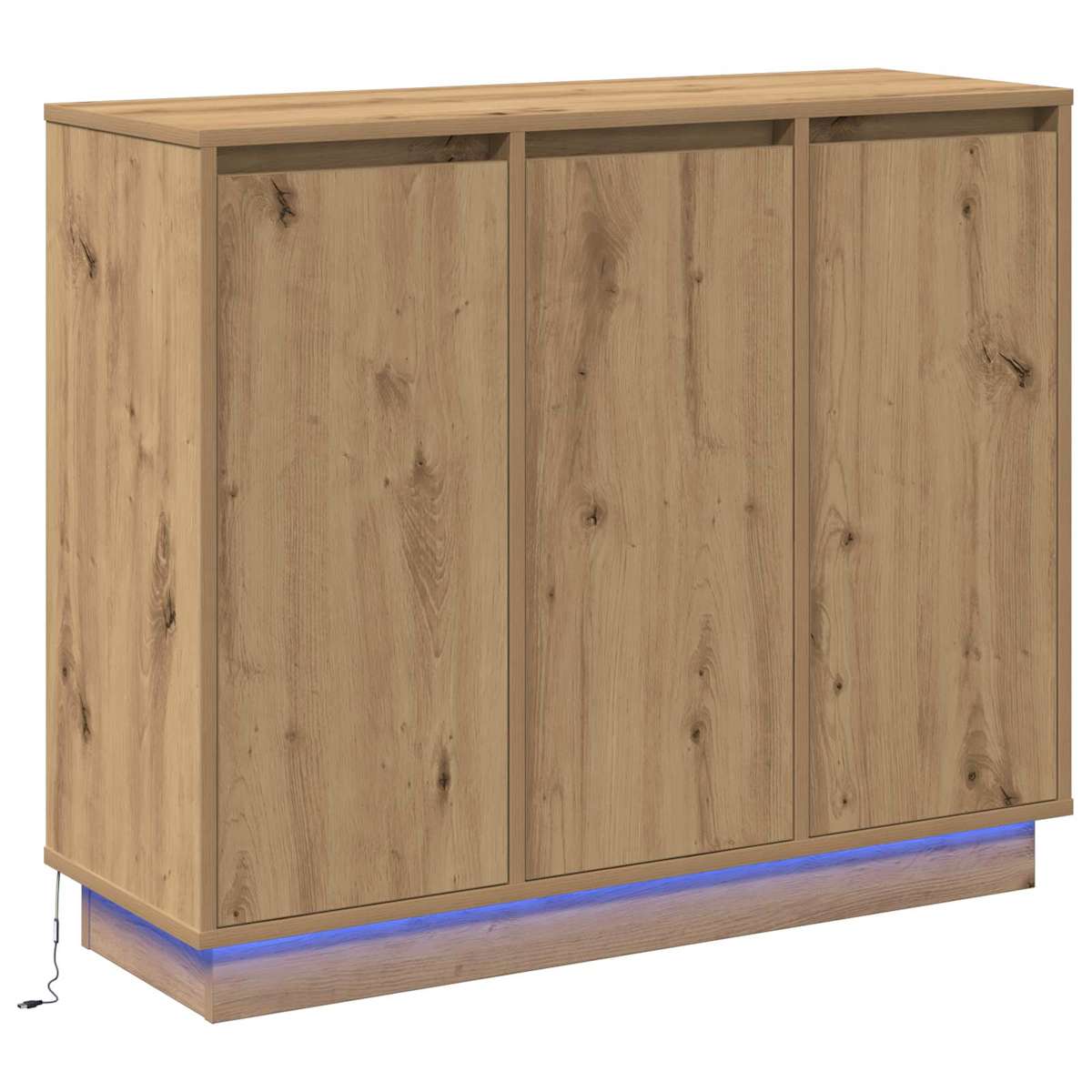 LED Sideboard 90 x 32 x 75 cm Konstrueret træ - Billede 2