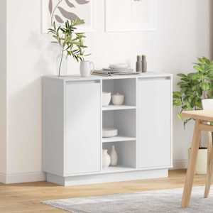 LED bočni predalnik Bela 90 x 32 x 75 cm Konstruiran les