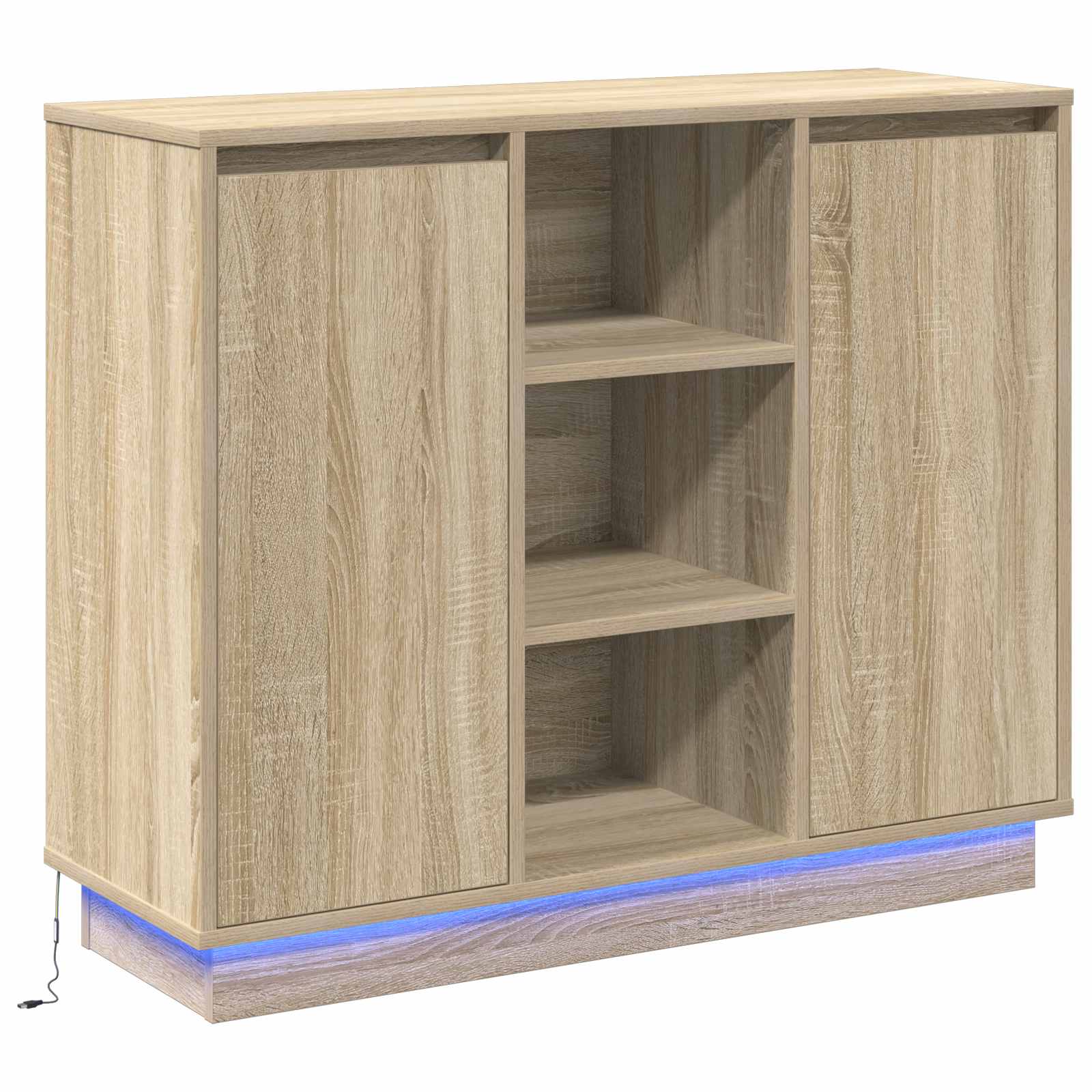 Thumbnail - vidaXL LED-Sideboard Sonoma-Eiche 90 x 32 x 75 cm Holzwerkstoff