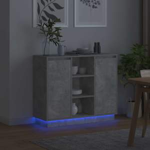 LED komoda Betonově šedá 90 x 32 x 75 cm kompozitní dřevo - obrázek 6