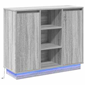 LED komoda Šedá Sonoma 90 x 32 x 75 cm kompozitní dřevo - obrázek 2