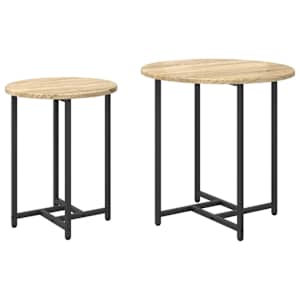 Sada odkládacích stolků 2 pcs Sonoma dub a černá - obrázek 2