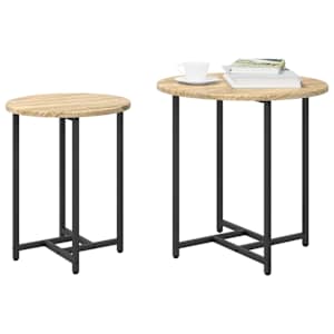 Sada odkládacích stolků 2 pcs Sonoma dub a černá - obrázek 3
