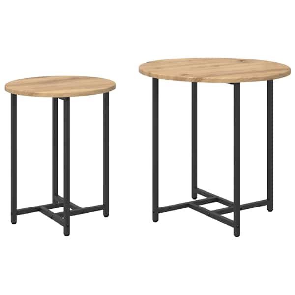 vidaXL Abilaudade komplekt 2 tk Artisani tamme ja must 50 x 50 x 50 cm