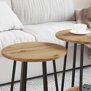 Sada odkládacích stolků s policí 2 pcs Artisan dub a černá - obrázek 4