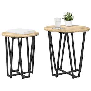 Sada odkládacích stolků 2 pcs Sonoma dub a černá - obrázek 3
