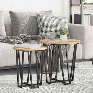 Komplet stranskih mizic 2 pcs Artisan hrast in črna