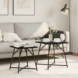 Komplet stranskih mizic 2 pcs Črna Orehovina