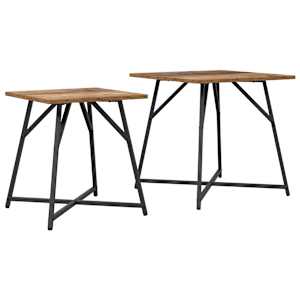 vidaXL Abilaudade komplekt 2 tk Vana puit ja must 50 x 50 x 50 cm