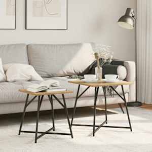 Komplet stranskih mizic 2 pcs Artisan hrast in črna