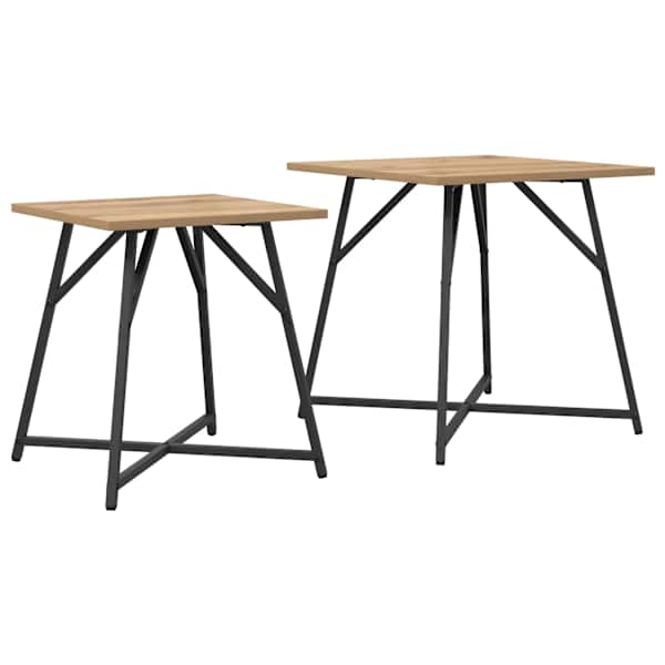 vidaXL Abilaudade komplekt 2 tk Artisani tamme ja must 50 x 50 x 50 cm