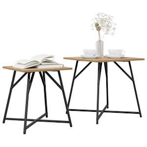 Sada odkládacích stolků 2 pcs Artisan dub a černá - obrázek 3