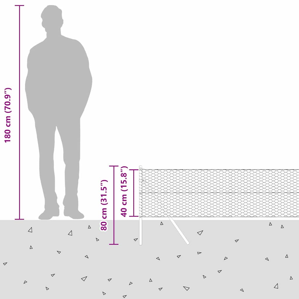 Plotový sloupek. Zelená 10 x 0,4 m (36 mm pletivo) Ocel a PVC - obrázek 15