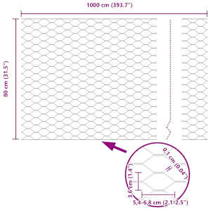 Hexagonální kotvení plotu 10 x 0,8 m Ocel potažená PVC Zelená - obrázek 14